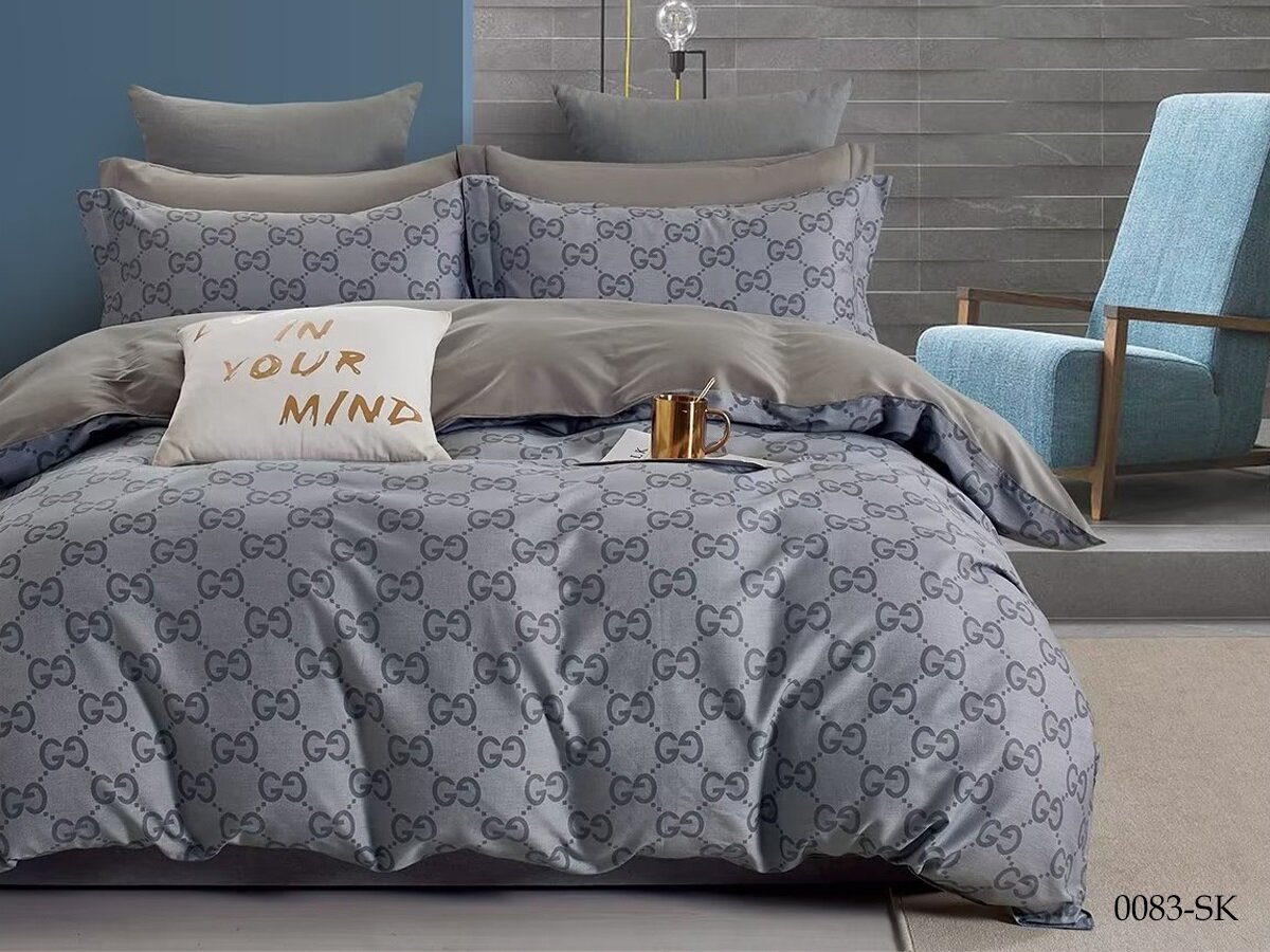 Cleo Satin de Luxe серое, комплект, пододеяльник на молнии, сатин люкс, хлопок