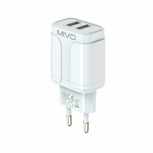 Сетевое зарядное устройство Mivo MP-222/5V-2.1А/2 USB белый