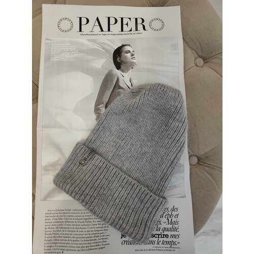 фото Шапка бини , размер one size, серый bamby kids