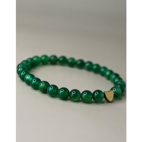 фото Браслет, гематит, 1 шт., размер 17 см, размер one size, зеленый, золотой preciouskate