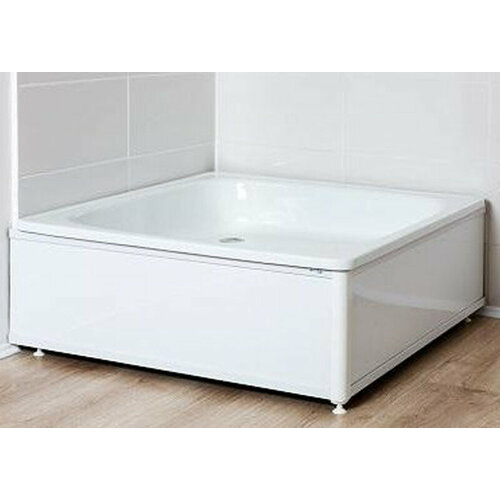 Поддон стальной эмалированный 80х80х15 с подставкой экраном и сифоном 8200₽