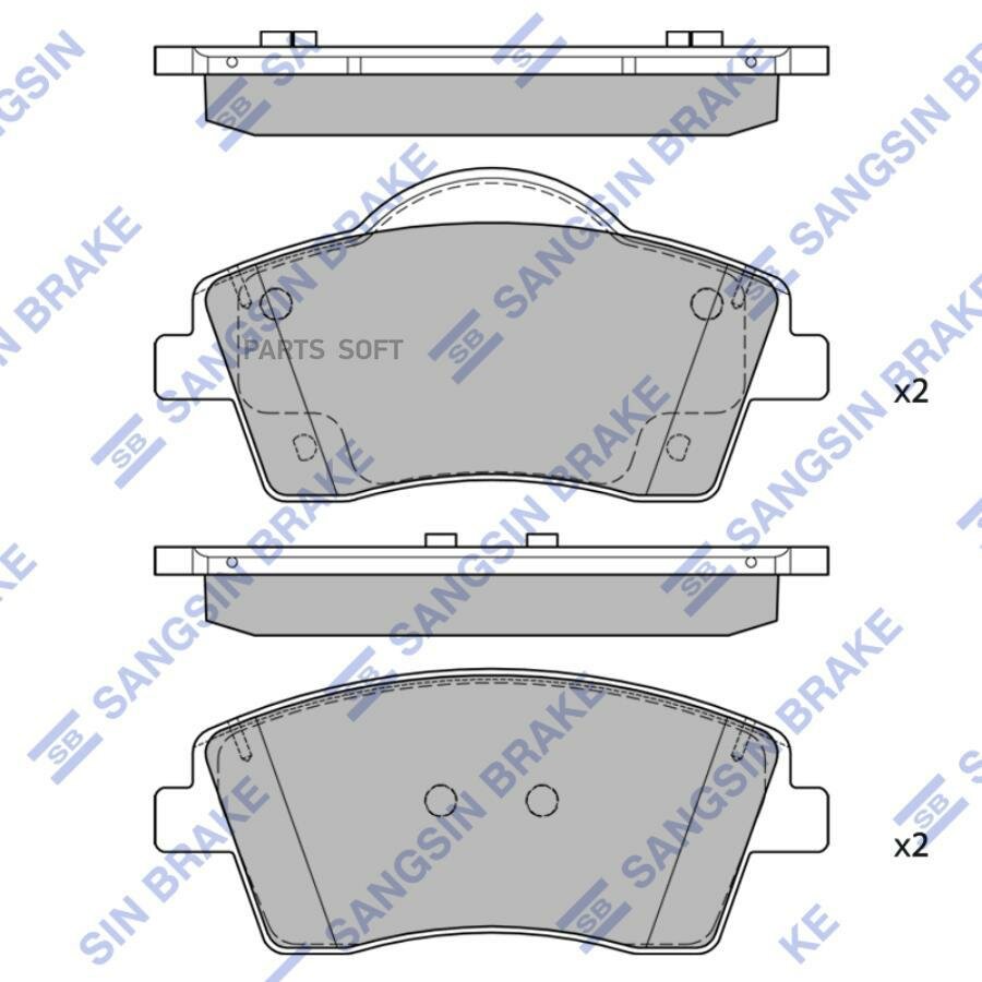 SP2588 колодки тормозные дисковые передние! Volvo XC90 II/S90 II/V90 II 14> Sangsin brake арт. SP2588