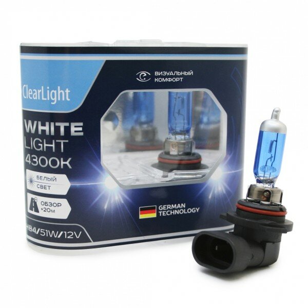 Лампы галогенные «ClearLight» HB4 (9006) WhiteLight (12V-51W) #ML9006WL