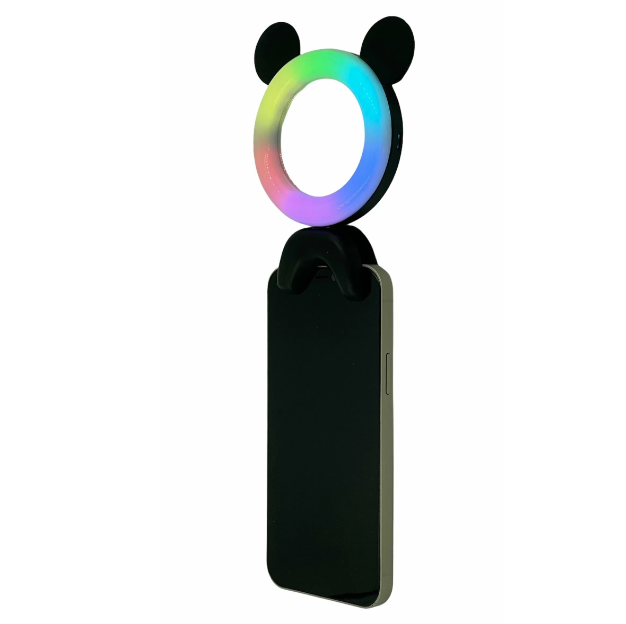 Лампа селфи цветная RGB led кольцо для селфи фото и видео на телефон 7000K
