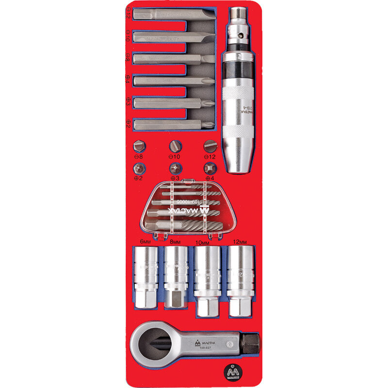 Мастак Набор демонтажный с ударной отверткой, ложемент, 24 предмета