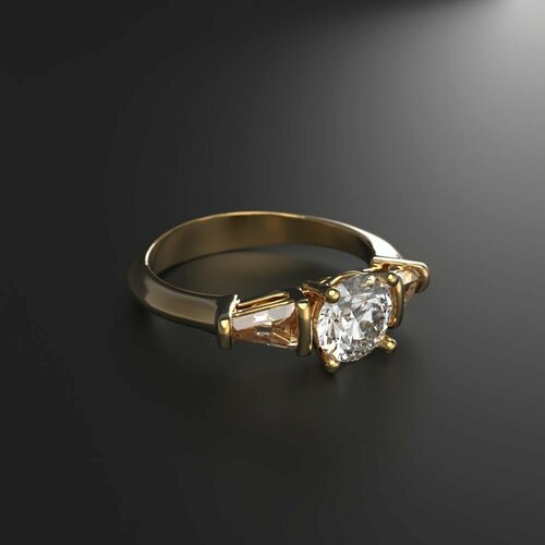 Кольцо помолвочное Constantine Filatov помолвочное кольцо с бриллиантами, желтое золото, 585 проба, бриллиант, размер 16, желтый