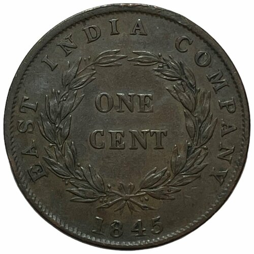 Стрейтс-Сетлментс 1 цент 1845 г. (3) клуб нумизмат монета 1 4 цента индии 1845 года медь виктория