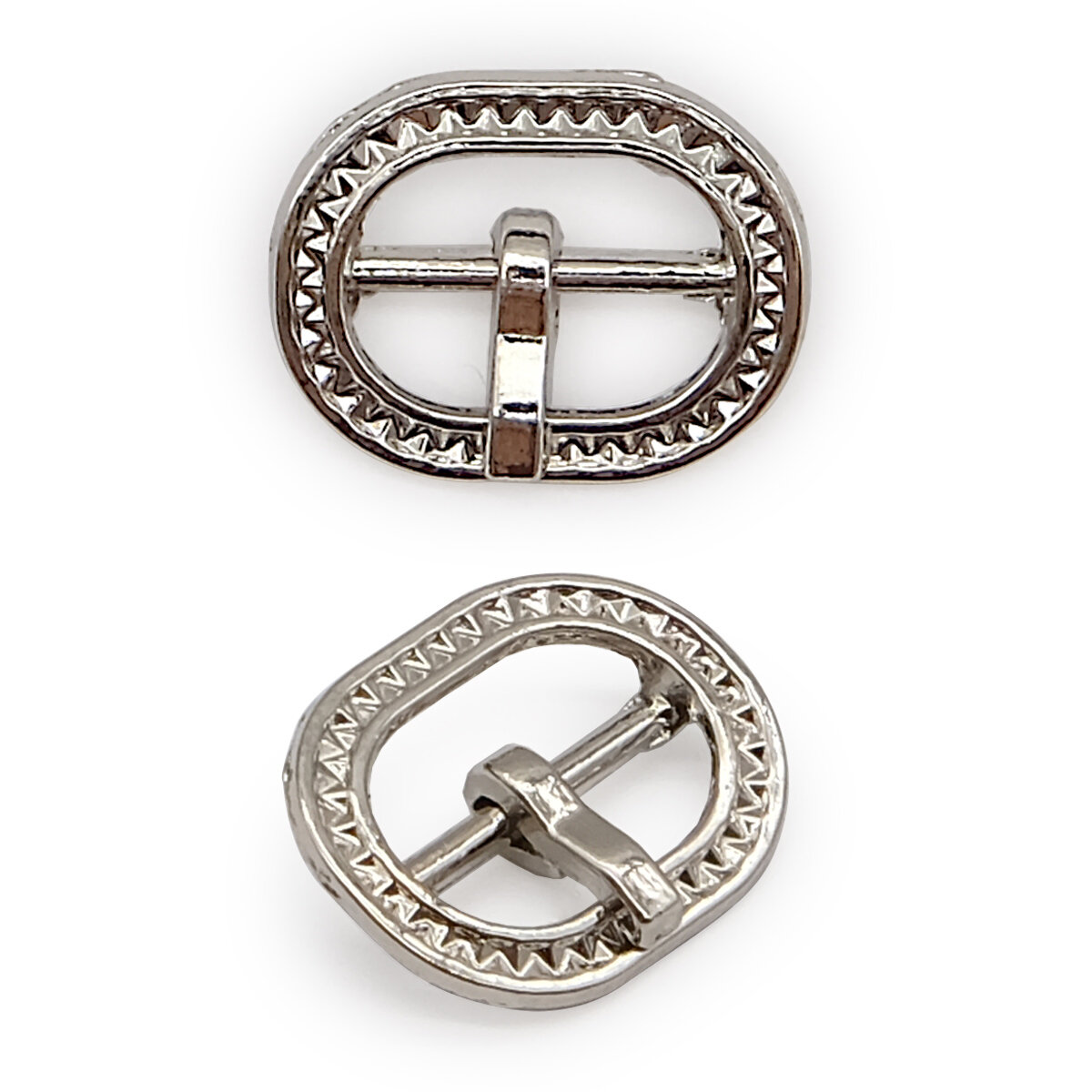 Пряжка для ремня 10 мм, металлическая, овальная, Айрис (никель) — фото 1