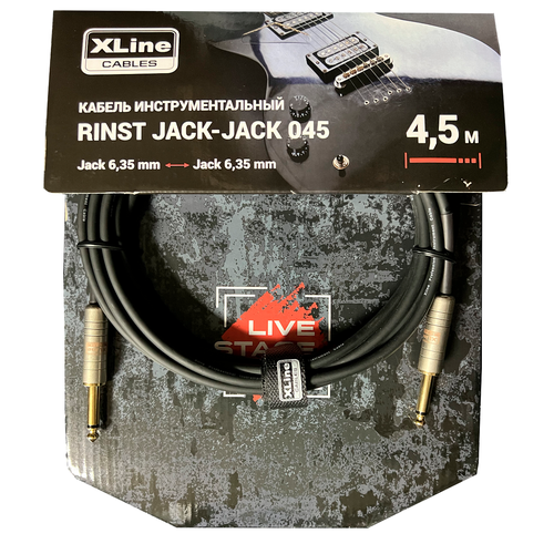 Xline Cables RINST JACK-JACK 045 Кабель инструментальный 2xJack 6,35mm mono длина 4.5м кабель инструментальный xline cables rinst jack jack 03 mono 2xjack 6 35 mm 3 м