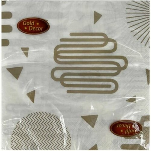 Салфетка Gold Decor 33*33 3 сл. (20 шт.) Скрепки на белом ,2уп.