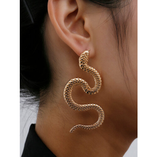 Серьги пусеты Mersada, размер 70 мм, золотистый