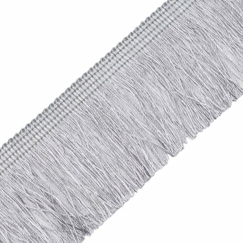 Бахрома для штор, текстиля, шитья, 6,3 см*25 м, нитяная, светло-серая, Айрис