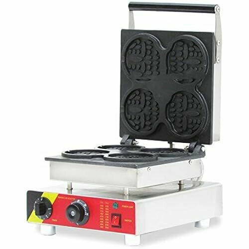 Cgoldenwall np-512 Коммерческая вафельница Smile Face Art 4 Машина для изготовления вафель Электрическая машина для изготовления кексов Вафельный утюг с антипригарным покрытием Baker Бельгийская вафельная плита - 220 В 8762600₽