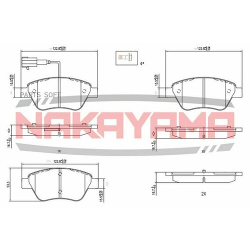 NAKAYAMA HP8641NY Коодки тормозные дисковые пер. FIAT IDEA 04-,
