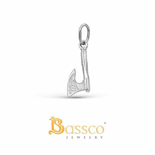 Подвеска Bassco, серебро, 925 проба, родирование, размер 1.4 см.