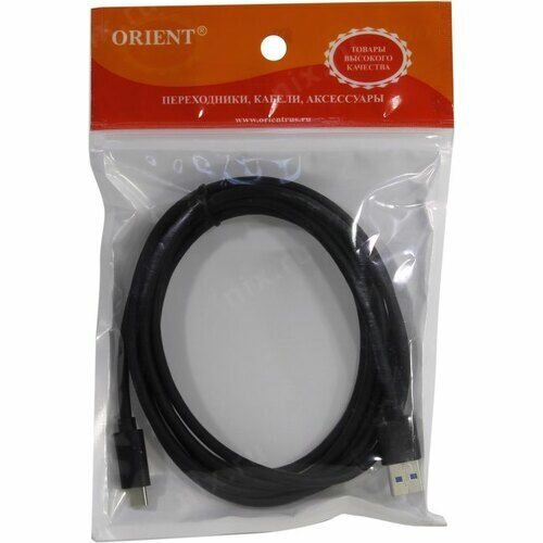 Кабель USB 3.0 Type-C, 2.5 м, USB-A -> USB Type-C (24pin), чёрный (ORIENT UC-325) — фото 1