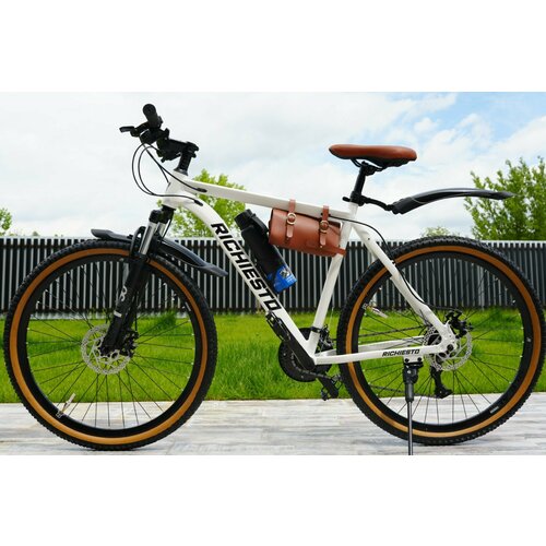 Велосипед 275 Richiesto алюминиевая рама 21 Горный ВзрослыйПодростковый Лёгкий белый с коричневым 26100₽