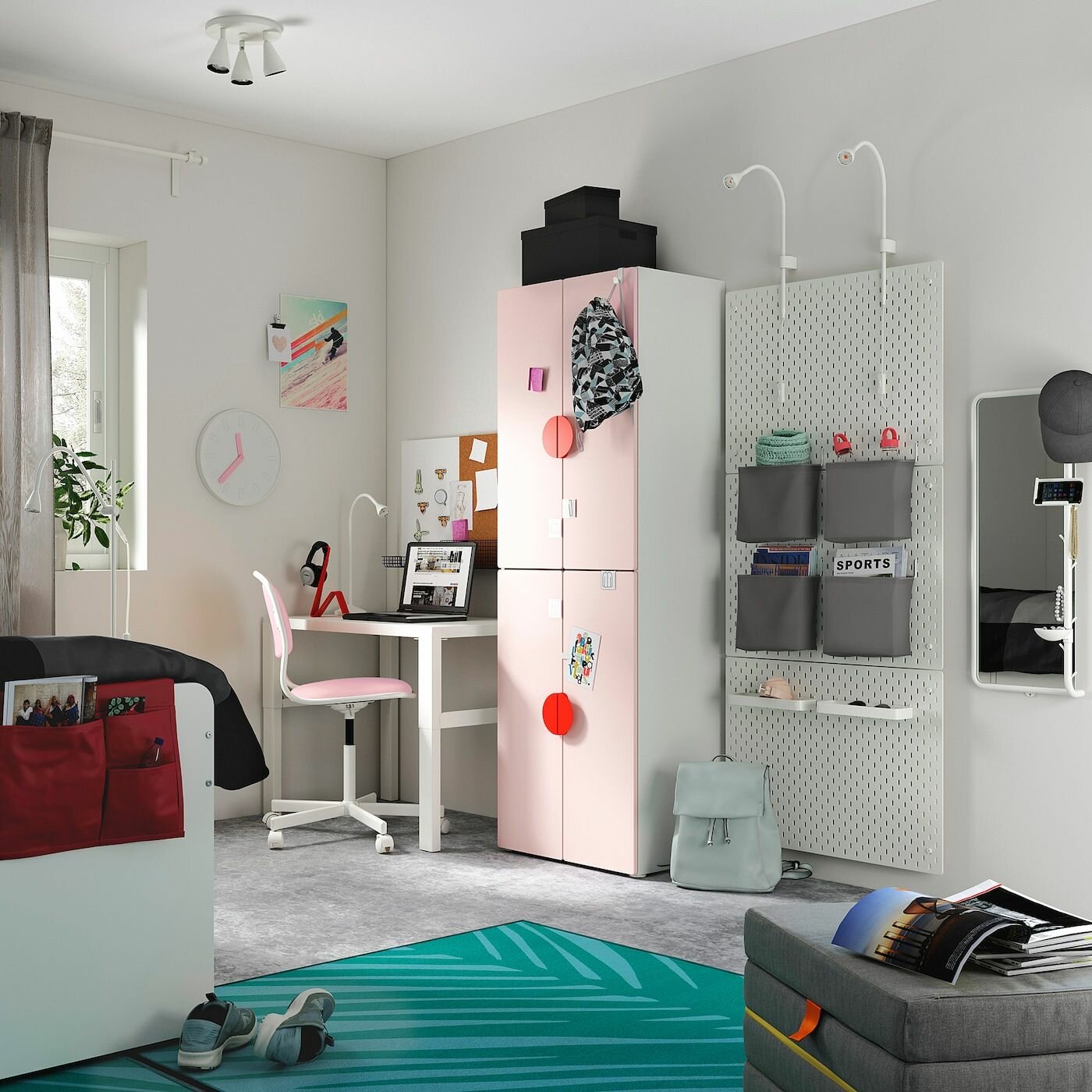 Дверь IKEA SMASTAD смостад, 30x90 см бледно-розовый 2шт