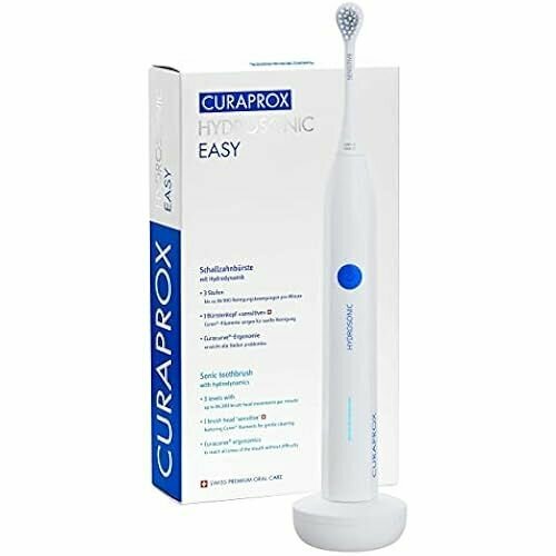 Curaprox Curaprox Hydrosonic Easy электрическая звуковая зубная щетка 3 уровня чистки 2-минутный таймер чувствительная насадка щетки мощный аккумулятор с зарядным устройством и дорожным футляром 29502₽