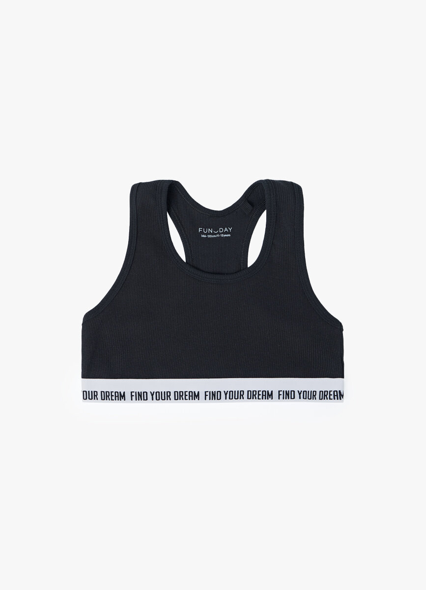 Майка детская для девочек, FUNDAY, VUG725F16-99, черный, 146-152