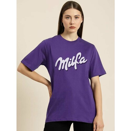 фото Футболка design heroes милфа, 1 шт., размер m, фиолетовый