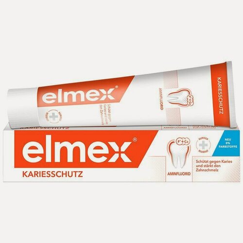 Изображение товара Зубная паста для чистки зубов Elmex защита от кариеса для ежедневного применения для всей семьи, для брекитов, для укрепления эмали, финские товары (1 шт х 75 мл)