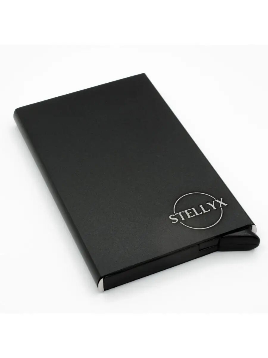 Визитница STELLYX, фактура зернистая, черный/белый — фото 1