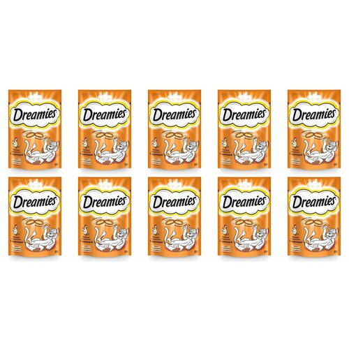 Dreamies Лакомые подушечки для кошек с Курицей 30 гр, 10 шт