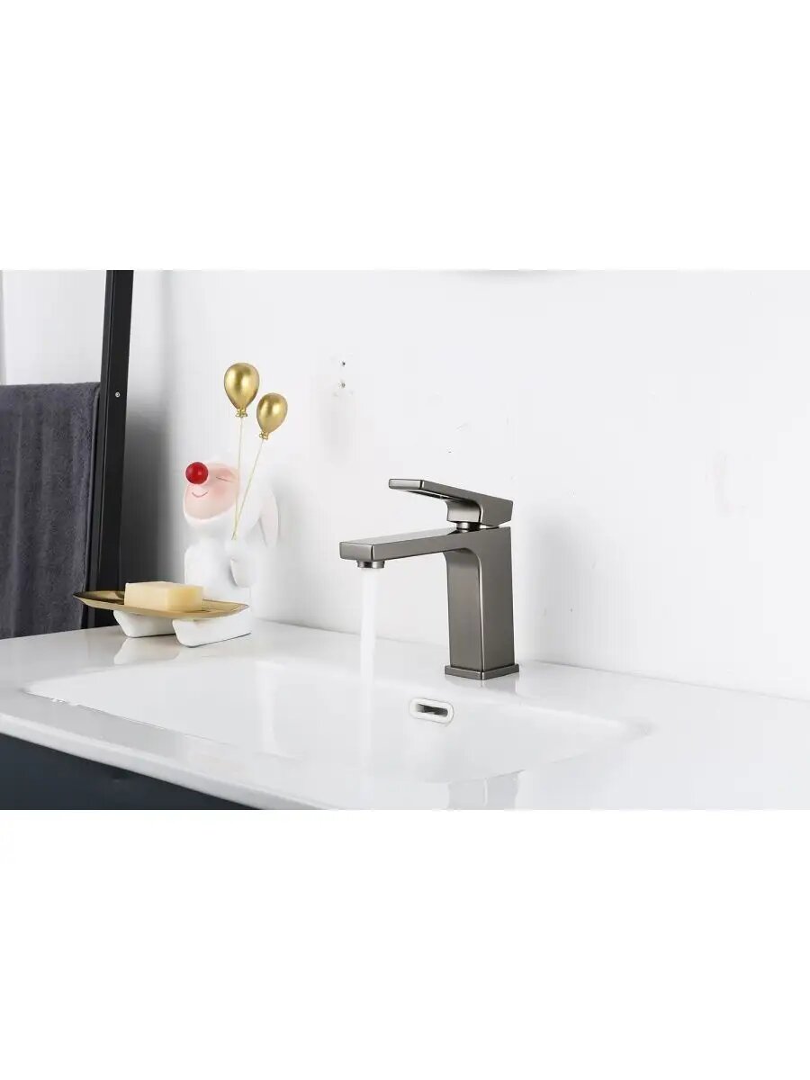 Смеситель для раковины Gappo G1017-9 оружейная сталь