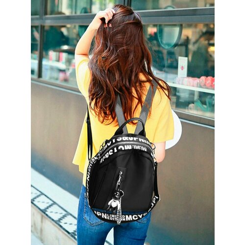 Рюкзак женский городской трансформер, на молнии Piramida Silver из непромокаемой ткани, с регулируемыми лямками для школы, офиса и путешествий, чёрный