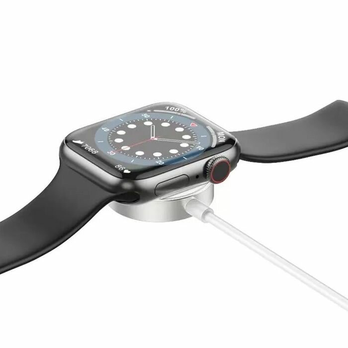 Беспроводное зарядное устройство для Apple Watch hoco CW39 / коннектор USB / белое — фото 1