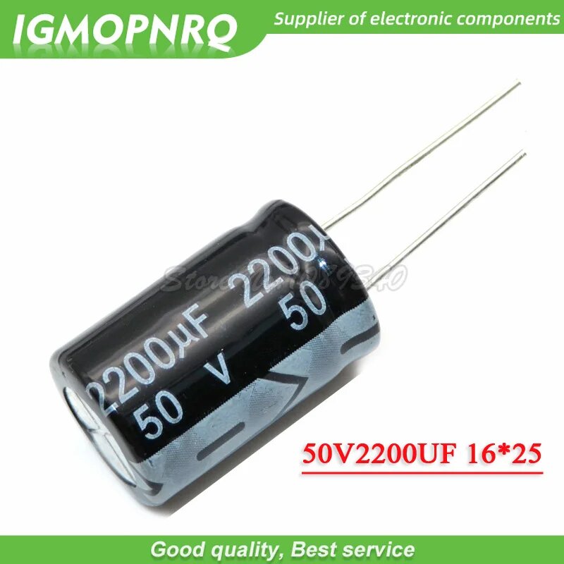 10 шт. 50V2200UF 16х25 мм 2200 мкФ 50В алюминиевый электролитический конденсатор