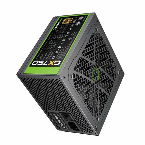 Блок питания для ПК 750W GameMax GX-750, Черный 80+ Gold 120мм 20+4pin 2*4+4pin (CPU) 4*6+2pin (PCI-E) 6*SATA 3*MOLEX