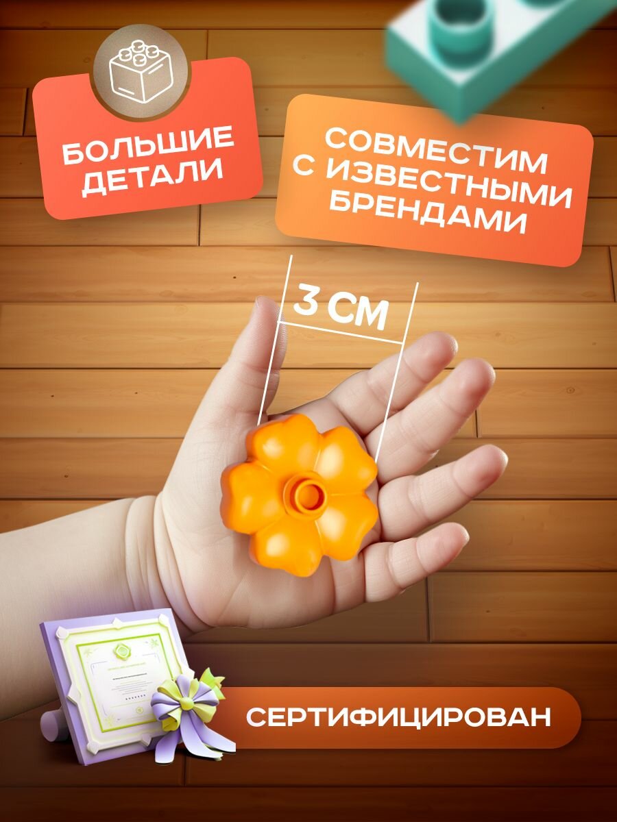Конструктор для малышей крупный WiMi, поезд с цифрами и фруктами — фото 1