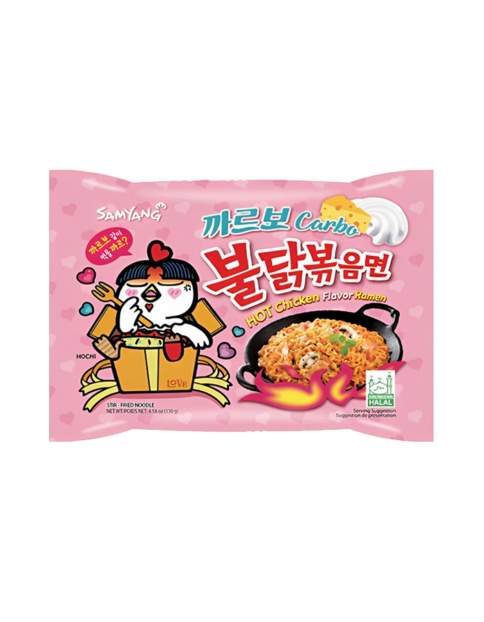 Лапша быстрого приготовления Samyang курица-карбонара острая 130 г, Южная Корея