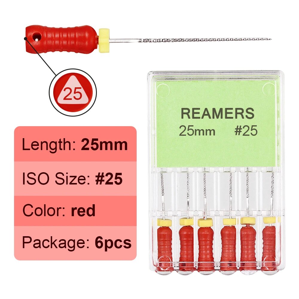 Зубные файлы JINGT из нержавеющей стали для корневого канала 25 мм, REAMERS 25