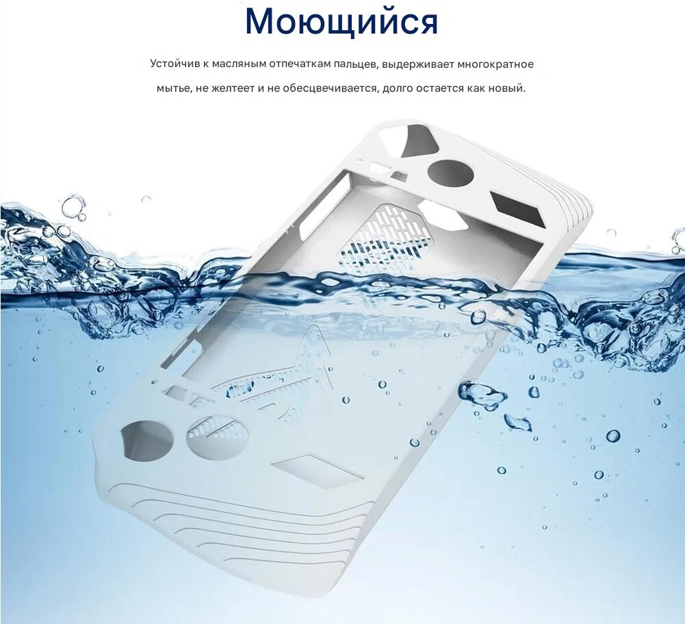 Силиконовый чехол + насадки для Asus Rog Ally (White) — фото 1