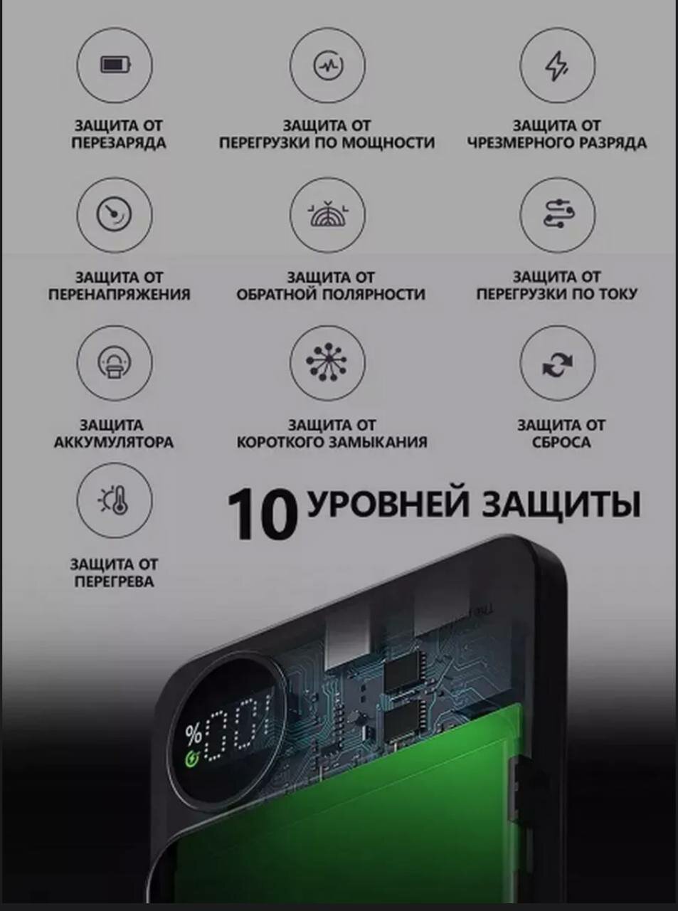 Аккумулятор Kingxbar MagSafe, для iPhone, 10 000mAh, 20W, с кабелем Type-C, черный — фото 1