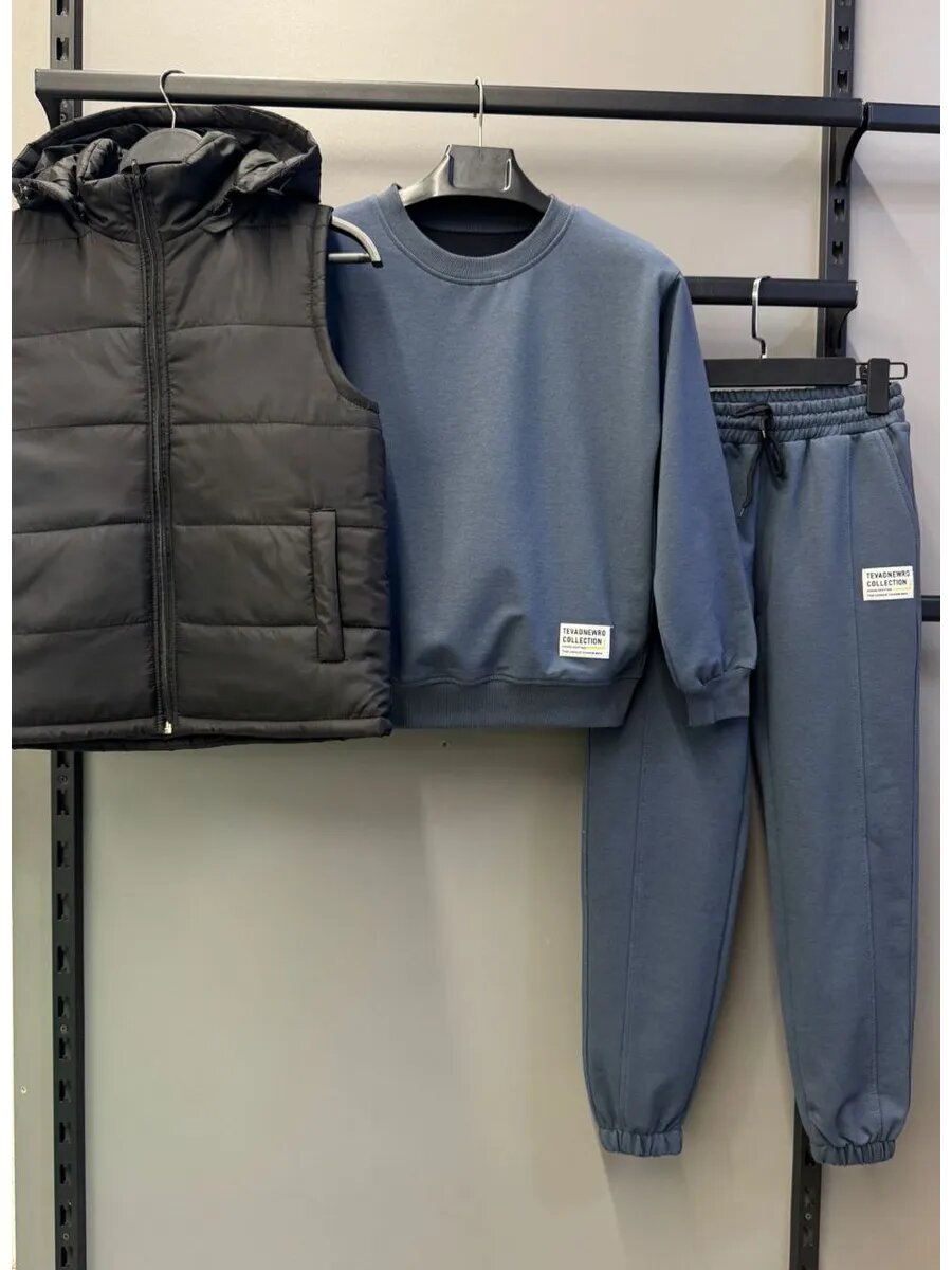 Костюм спортивный  размер 46 рост 164 серый черный