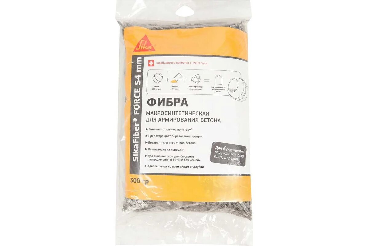 SIKA Fiber PPM-12 Полипропиленовая фибра для бетонов и растворов Пакет 0,3КГ 674232