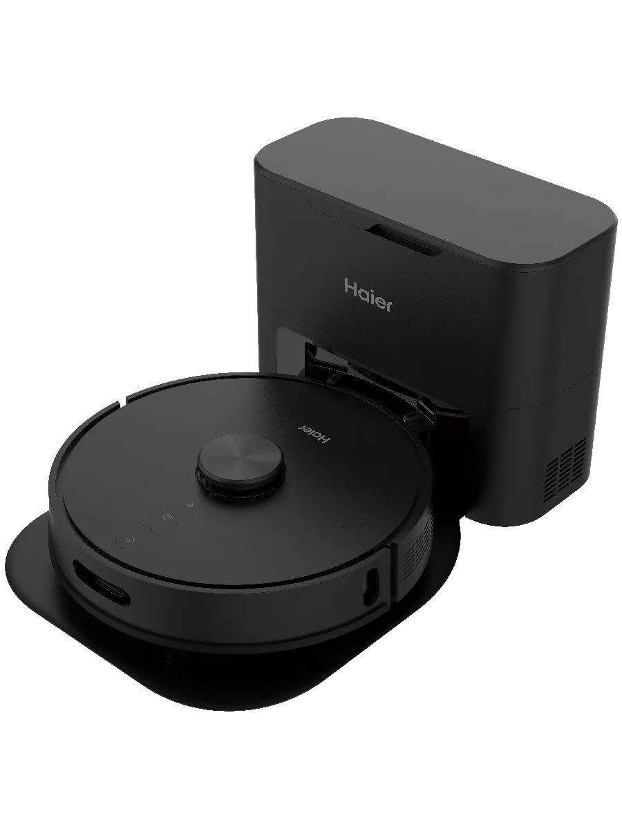 Робот-пылесос Haier HSR Pro R2B 4000 Па, до 120 минут, до 90м², 7 режимов, влажная уборка, Alexa, Google, Алиса, черный