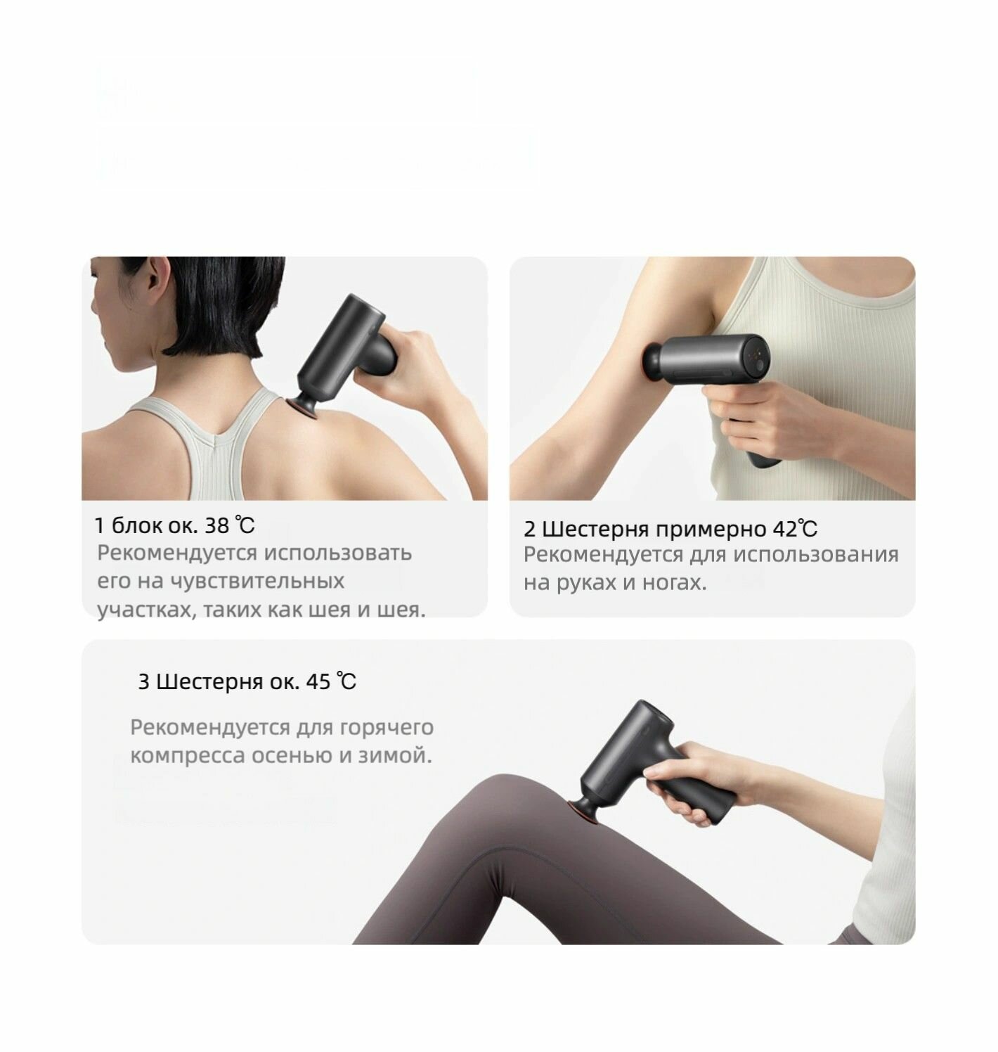 Массажеры Xiaomi Вибрационный массажер Xiaomi Mijia Fascia Gun H3 Mini (MJJMQ08YM), белый