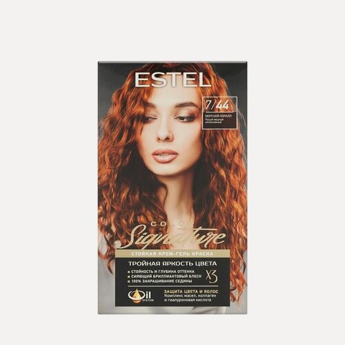 Изображение товара Стойкая крем-гель краска для волос Estel Color Signature, Тон 7/44 Морской коралл