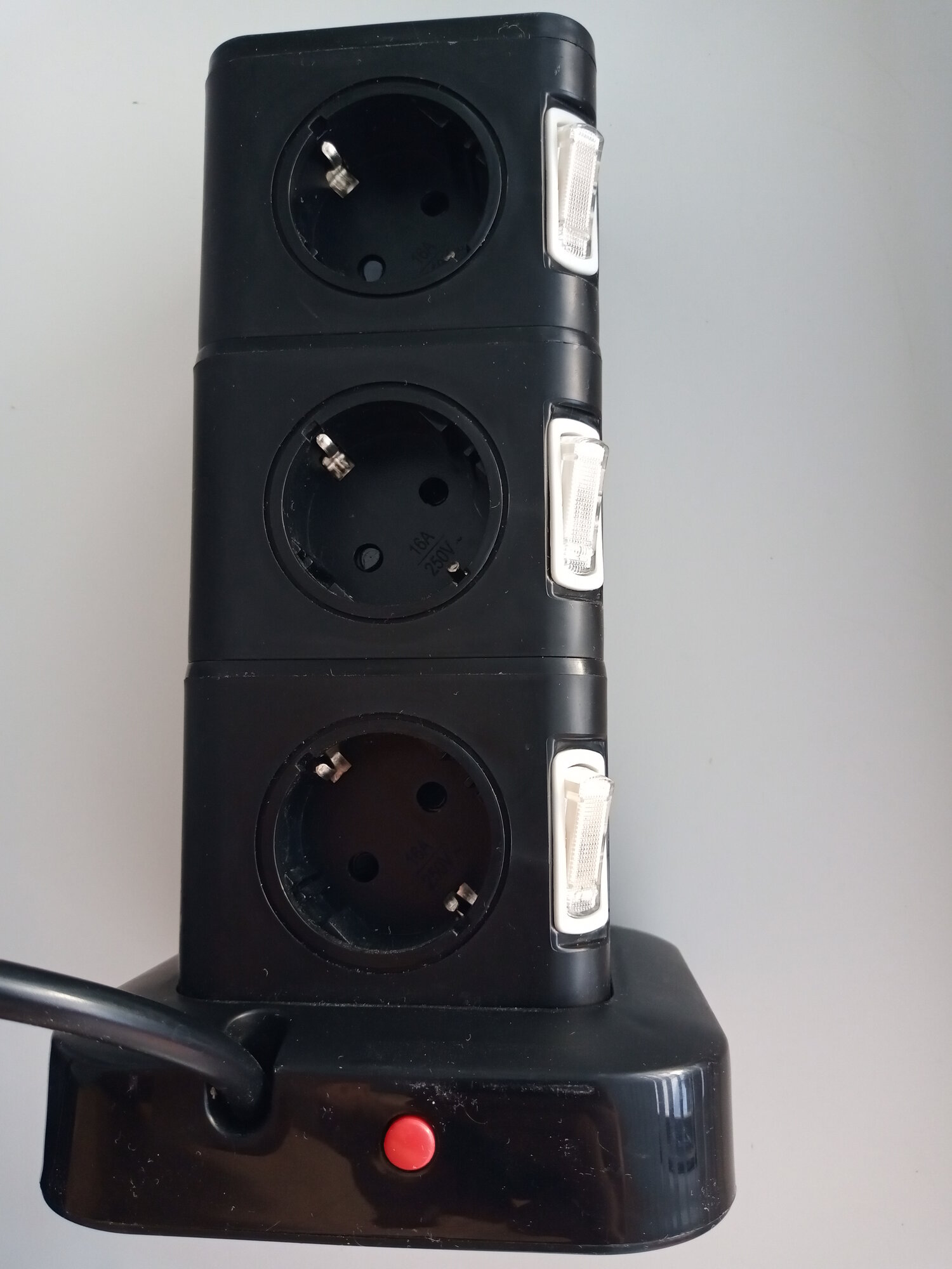 Сетевой фильтр-башня, 12 розеток, 2 usb, 2 type-c, шнур 1,8 метра, черный — фото 1