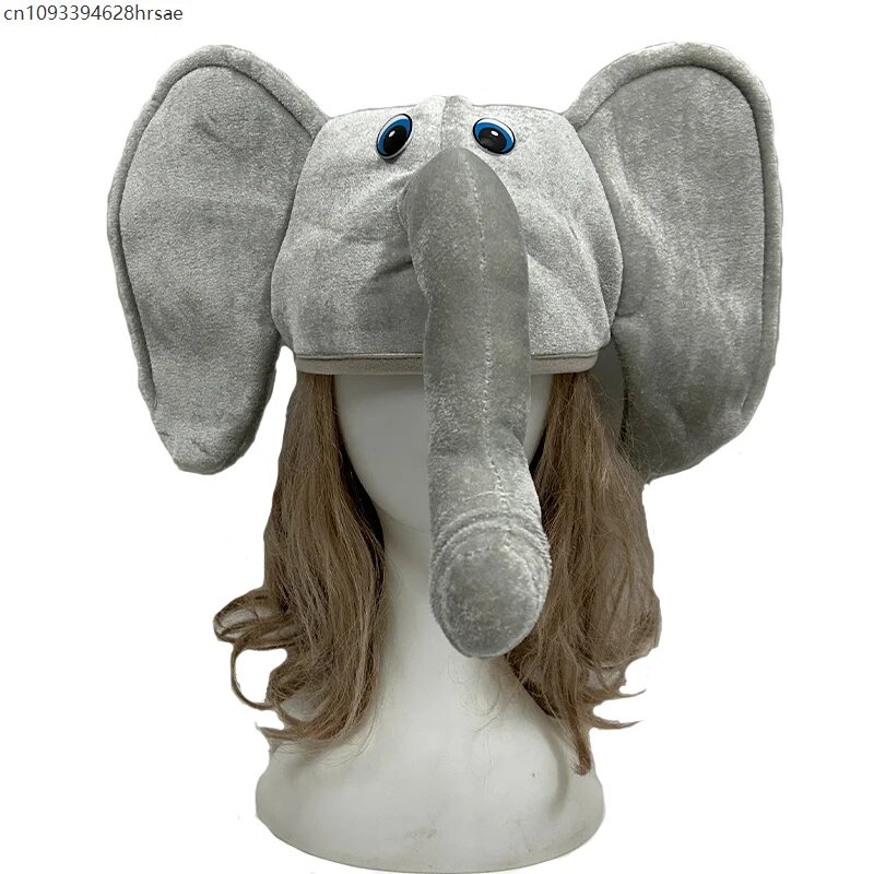 Взрослые унисекс забавные шапки со слоном на Хэллоуин плюшевые шапки для взрослых костюм слона шляпа