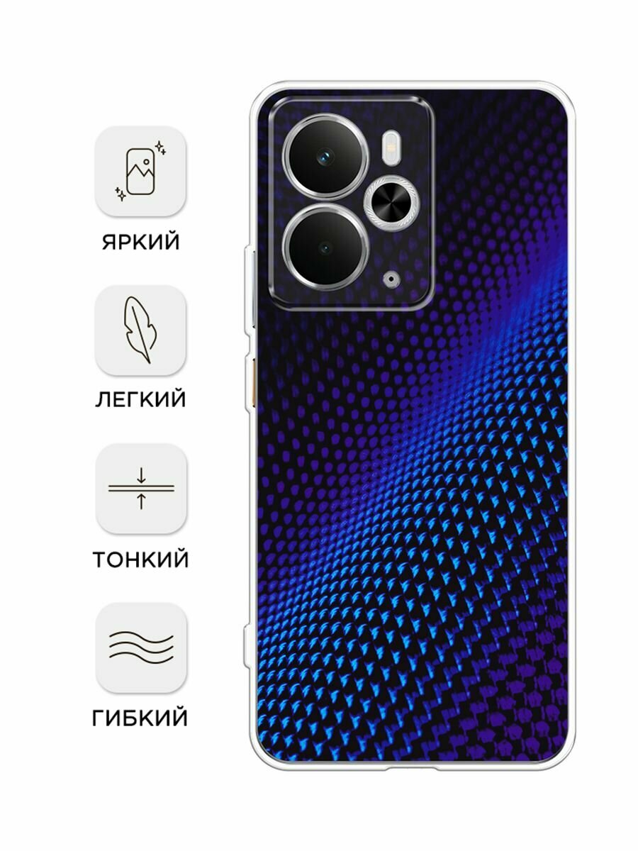 Чехол на Realme 14 5G / Реалми 14 5G с принтом "Синий карбон" — фото 1