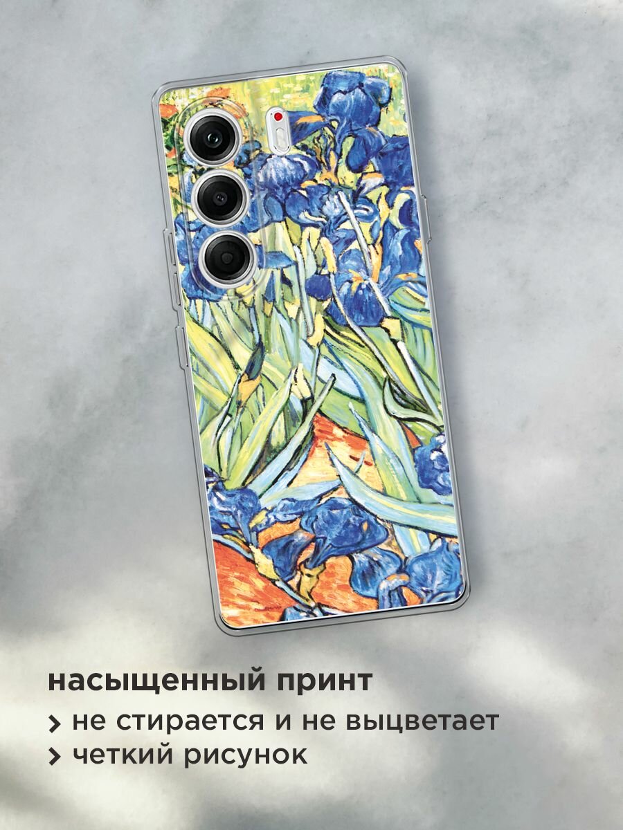 Чехол на Tecno Camon 40 Pro 5G / Текно Камон 40 Про 5G с принтом "Ирисы Ван Гог" — фото 1