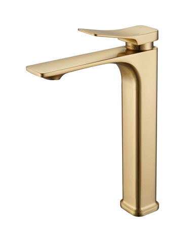 Смеситель OSSO - 558- Gold Brush, серебристый алюминий, рычажное управление, гибкий подвод,