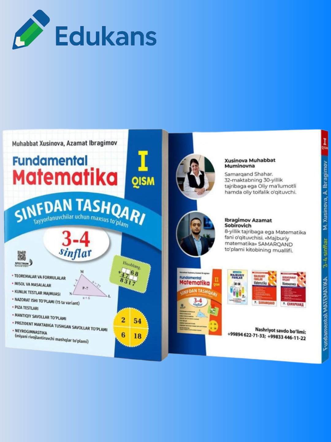 Фундаментал Математика I исм – 3–4 синфлар | Азамат Ибрагимов, Мухаббат Хусинова