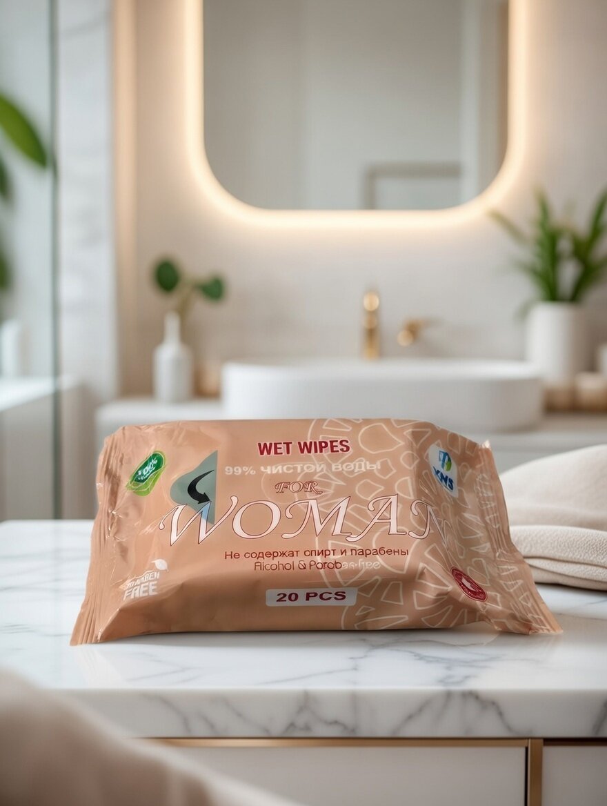 Влажные салфетки XNS Kids / Женский / 20 шт гипоаллергенные детские без спирта и парабенов